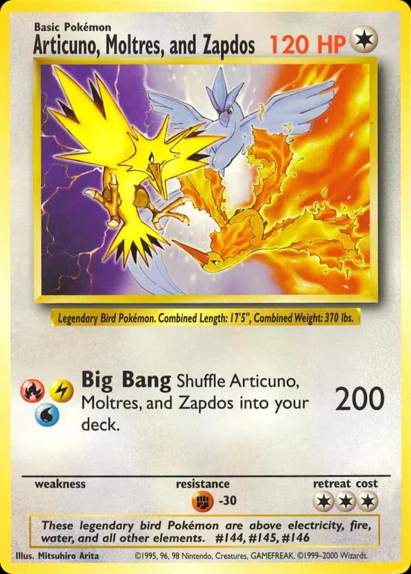 Articuno, Moltres, and Zapdos