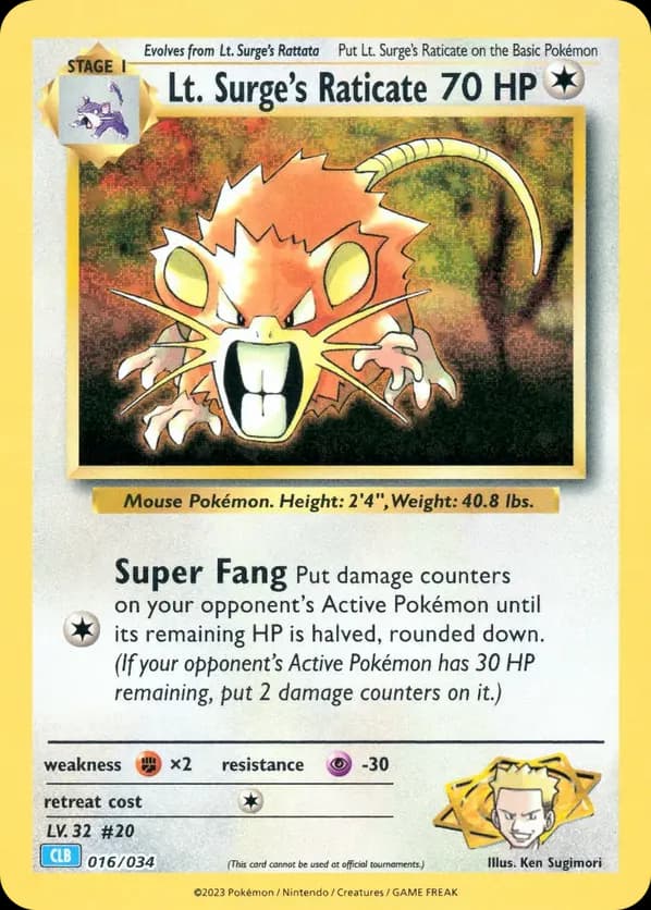 Lt. Surge’s Raticate